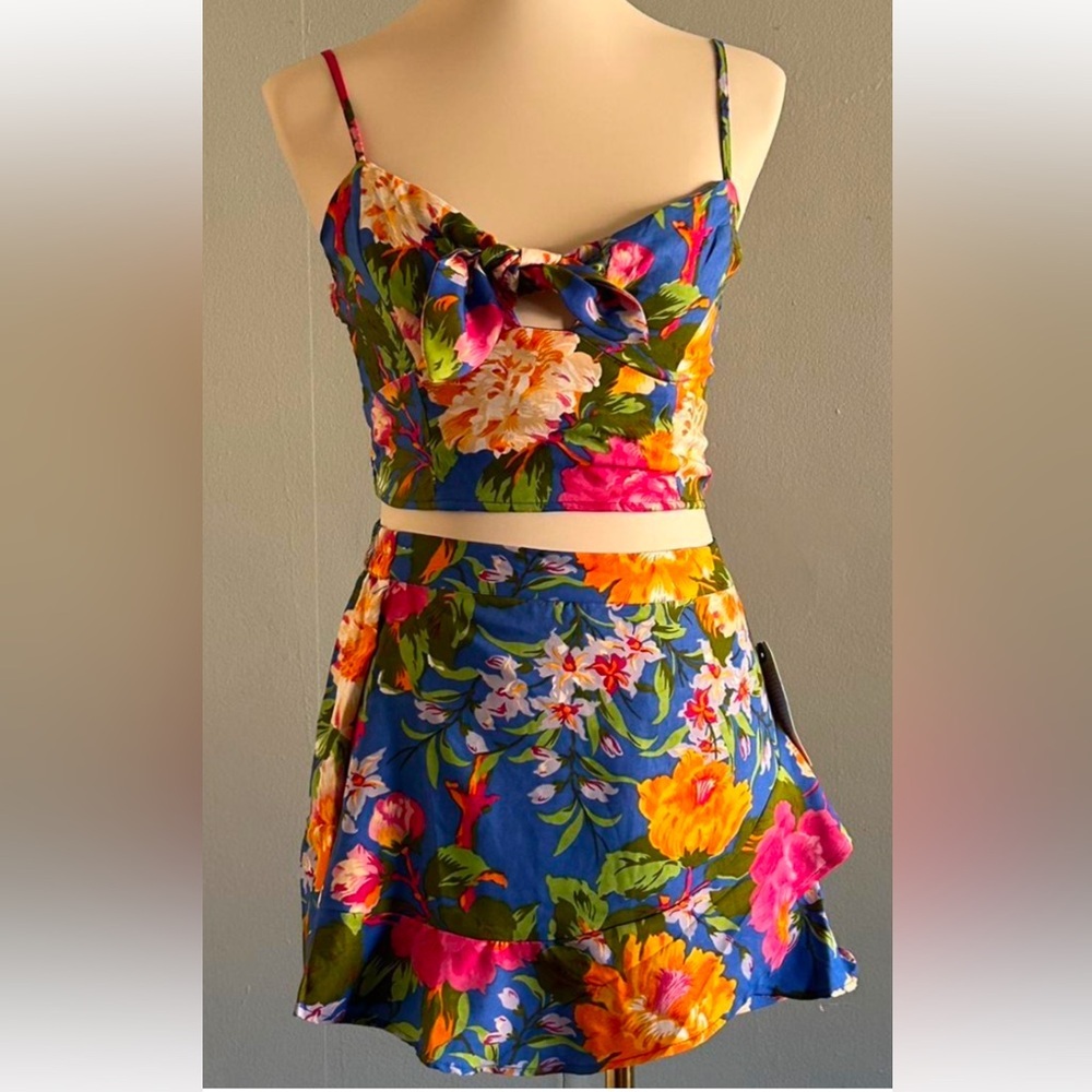 Lottie & Lolly 2 PIECE- Floral Tropical Skort Set Sizes S & M $90 Retail NWT